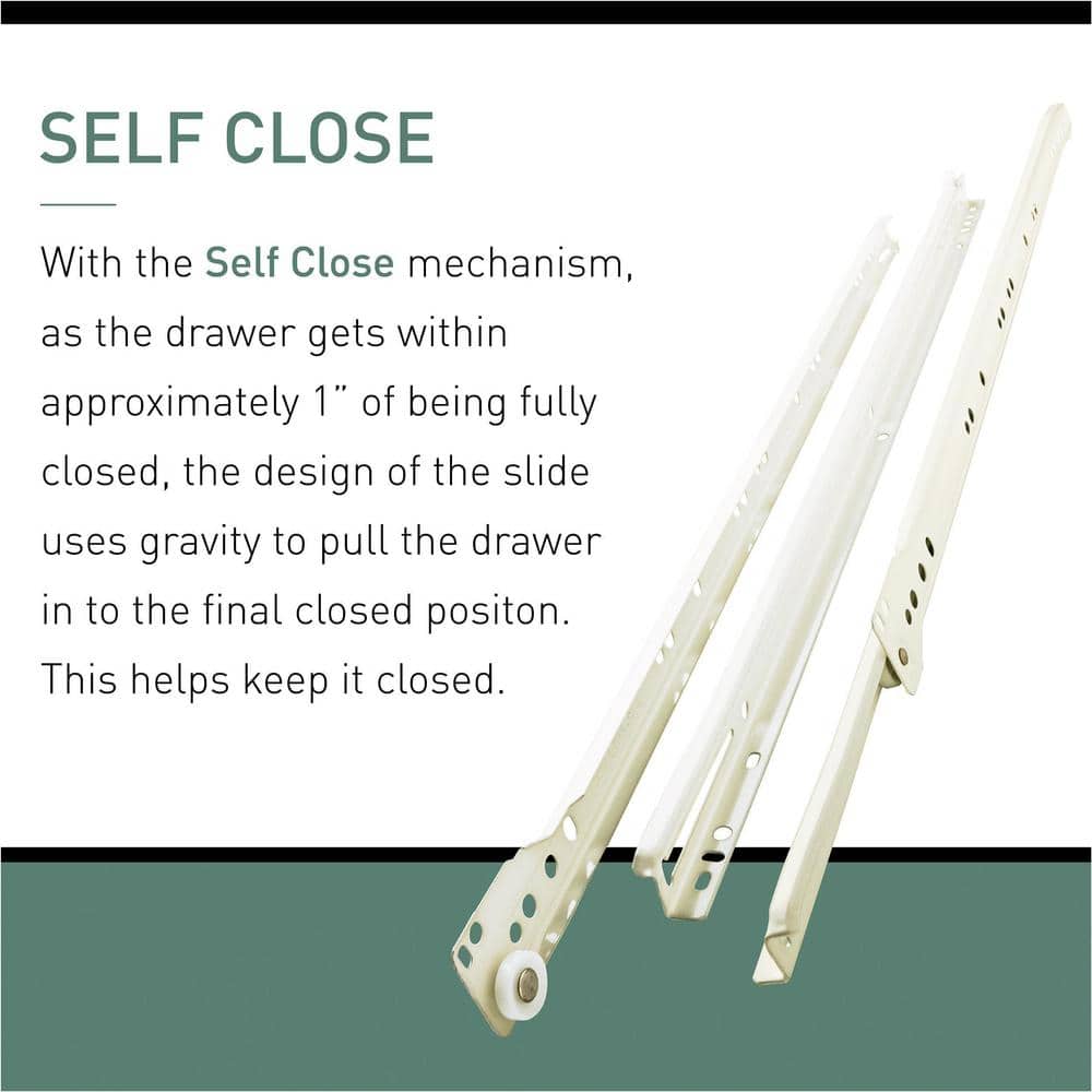 4 Pairs 20 in. Self-Closing Bottom Mount Drawer Slide 4-Pairs (8 Pieces) - Hercitys