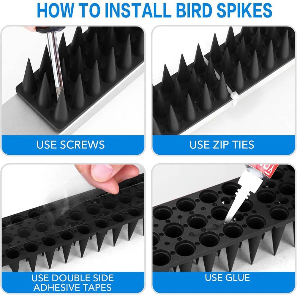 20-Pack Bird Spikes for Pigeon Deterrent, Squirrel Defender for Outdoor Use - Hercitys