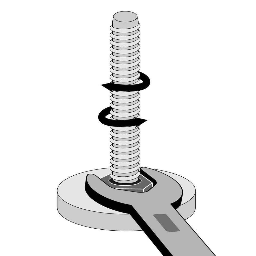 (50-Pack) Titan Nickel-White Hex Base 3/8-16 Thread x 1 in. L Stem Furniture Replacement Leveler with Insert Pro Pack - Hercitys