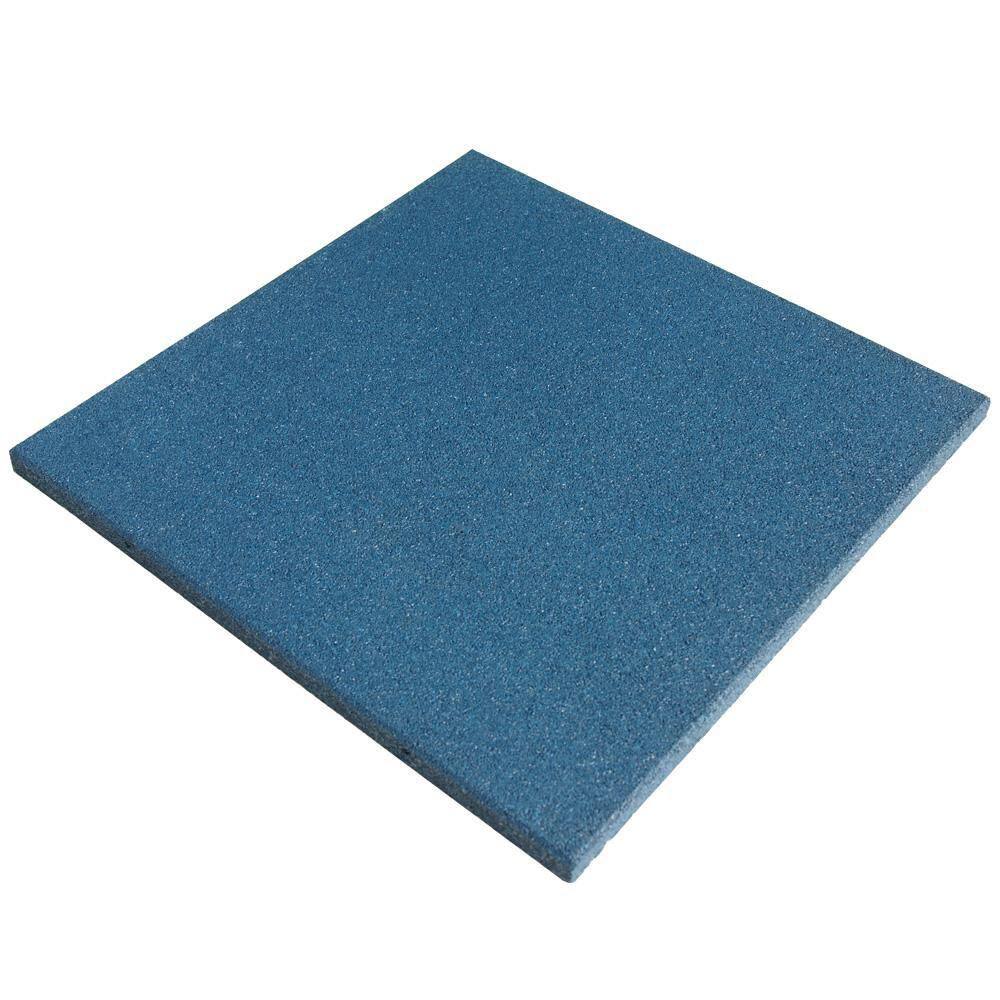 “Eco-Sport” Interlocking Rubber Flooring Tiles, Blue 1 in. x 19.5 in. x 19.5 in. (8.5 sq.ft, 3 Pack) - Hercitys