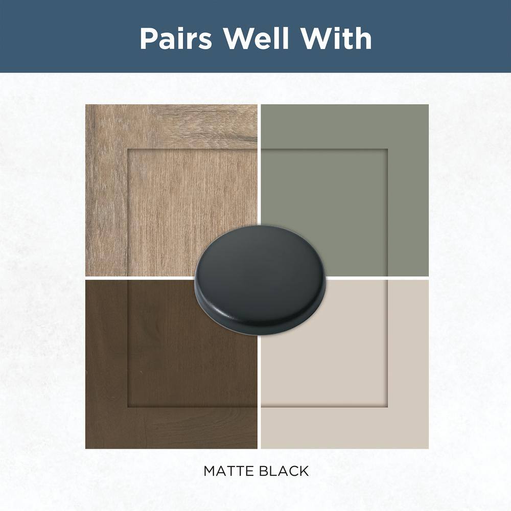 (10-Pack) Parow 1-1/8 in. (29 mm) Classic Matte Black Square Cabinet Knobs - Hercitys