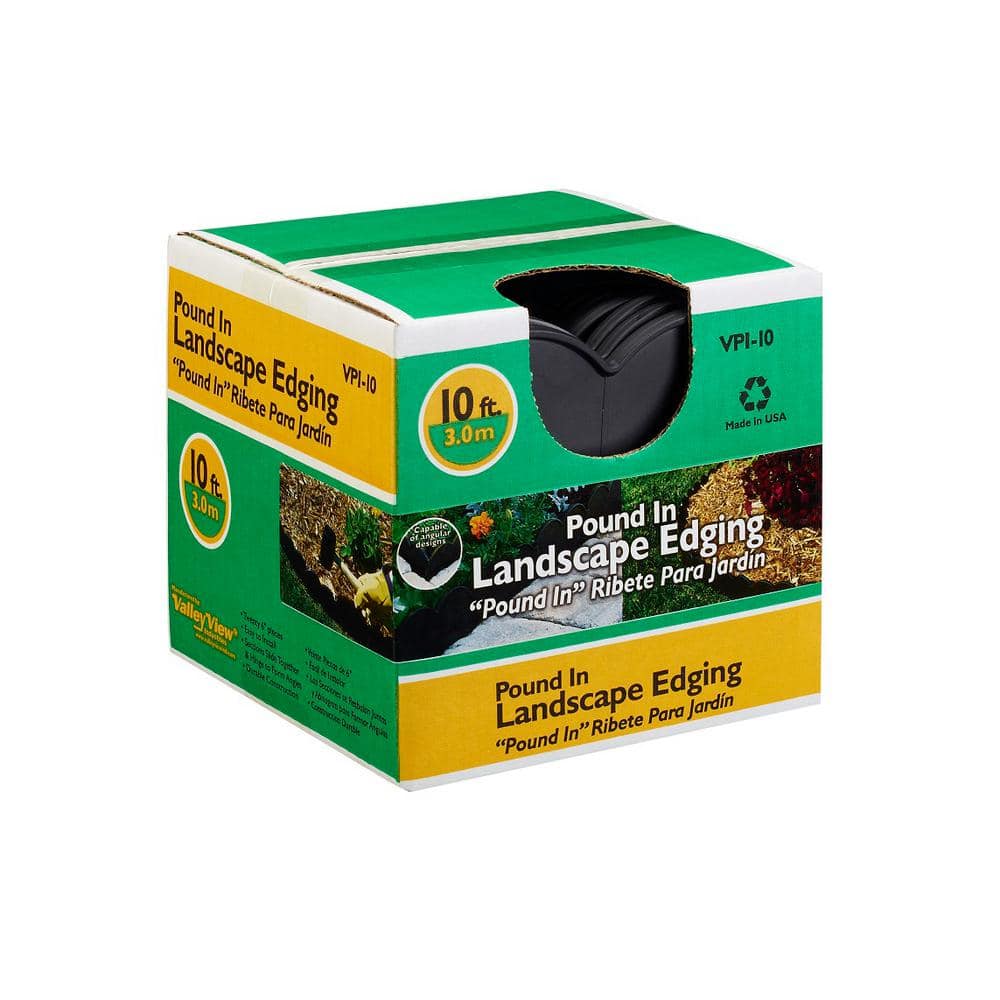 .375 x 5.75 in. x 6.5 in. Black Interlocking Plastic Landscape Edging (20 pcs per box) - Hercitys