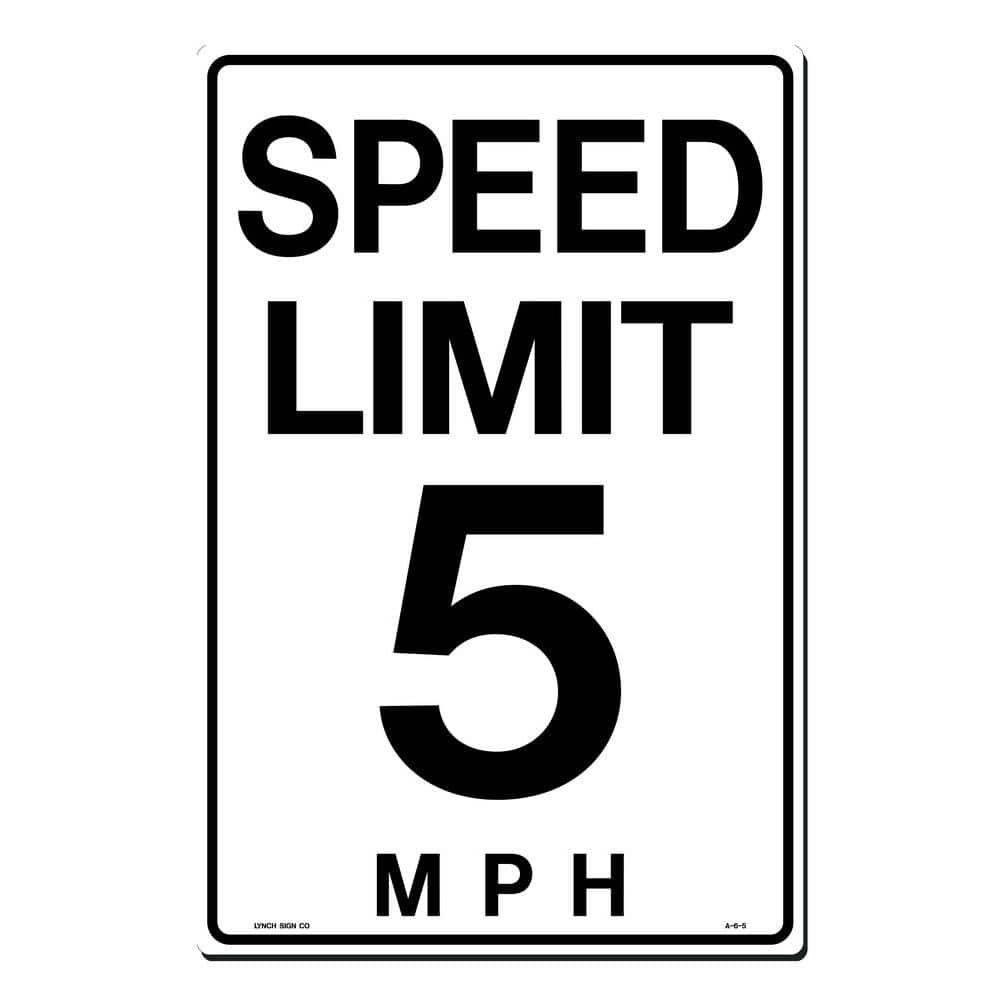 12 in. x 18 in. Speed Limit 5 M.P.H. Sign Printed on More Durable, Thicker, Longer Lasting Styrene Plastic - Hercitys