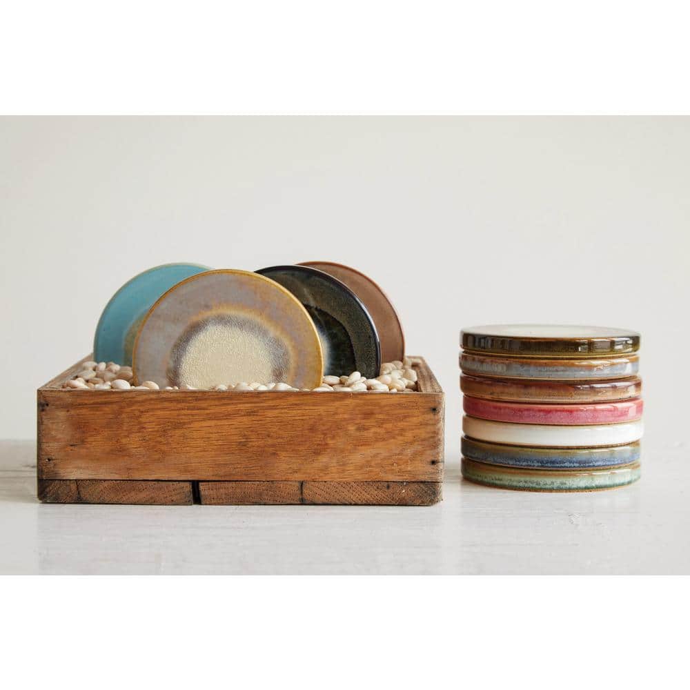 12-Piece Round Stoneware Trivet Serving Board Set - Hercitys