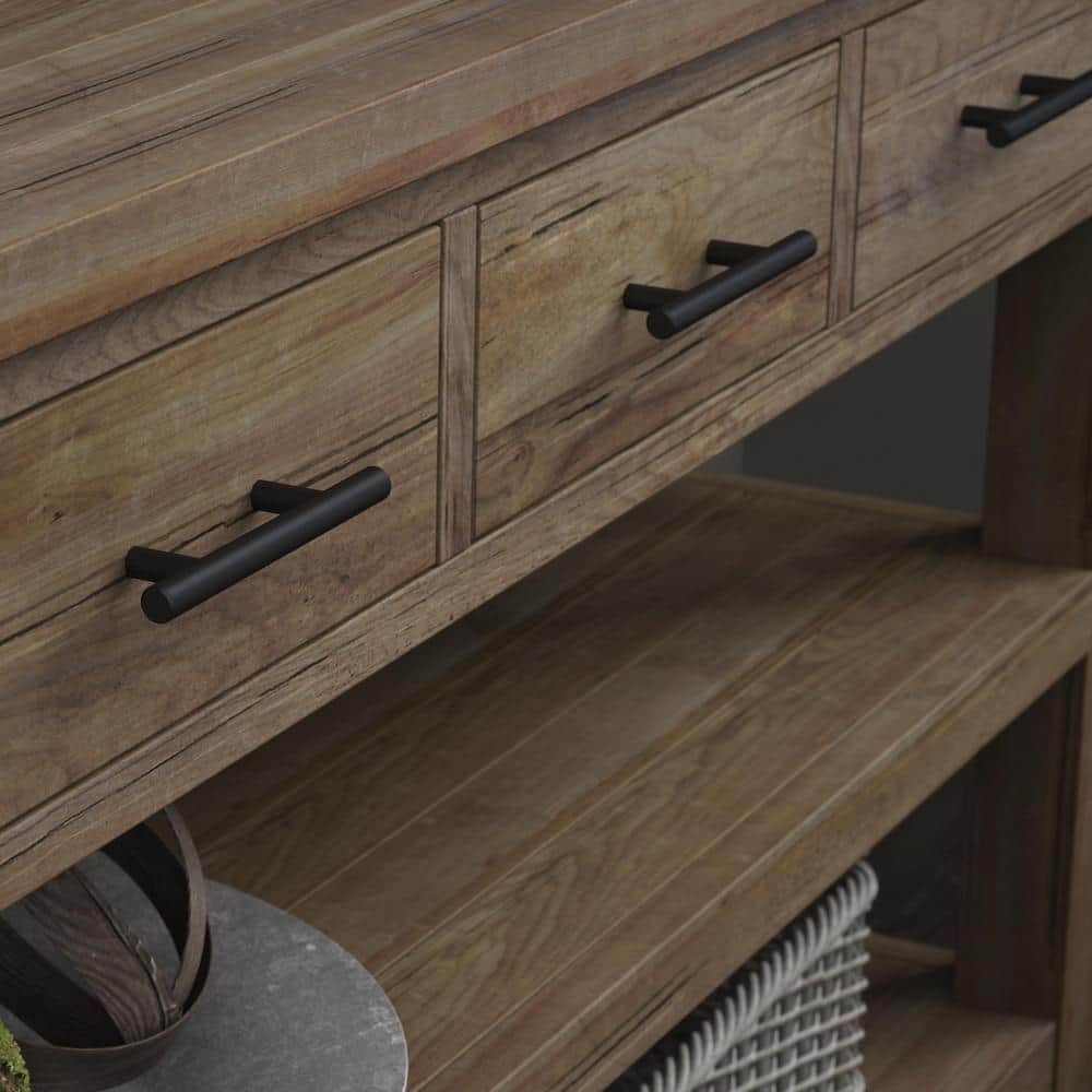 10-Pack Solid Bar 3 in. (76 mm) Modern Matte Black Cabinet Drawer Bar Pulls - Hercitys