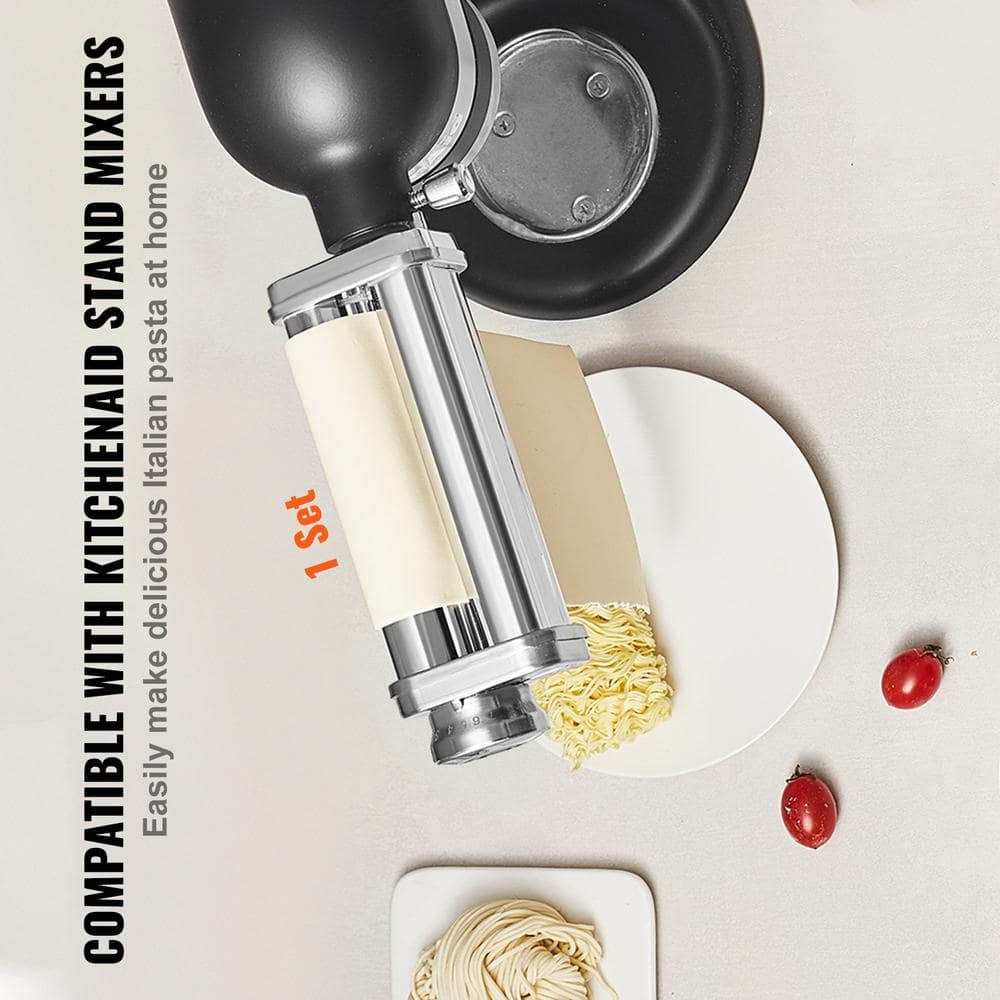 3-Pieces Pasta Attachment for Kitchen Aid Stand Mixer, Stainless Steel Pasta Roller, Adjustable Thickness Pasta Maker - Hercitys