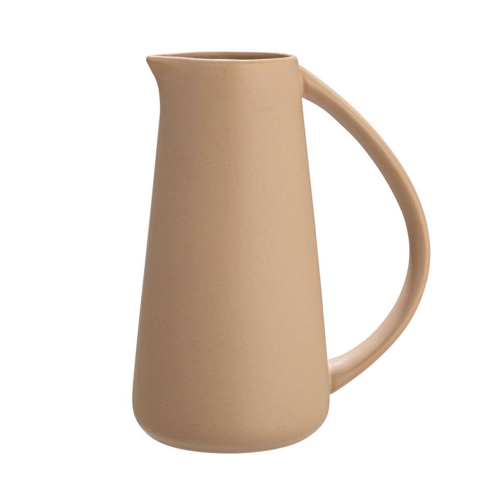 48 oz. Matte Putty Beige Stoneware Pitcher - Hercitys