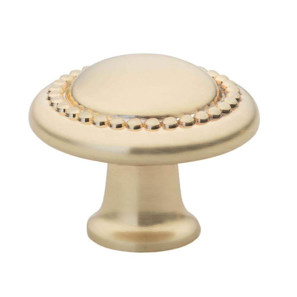 1-1/4 in. Champagne Gold Finish Round Beaded Cabinet Knob (10-Pack) - Hercitys