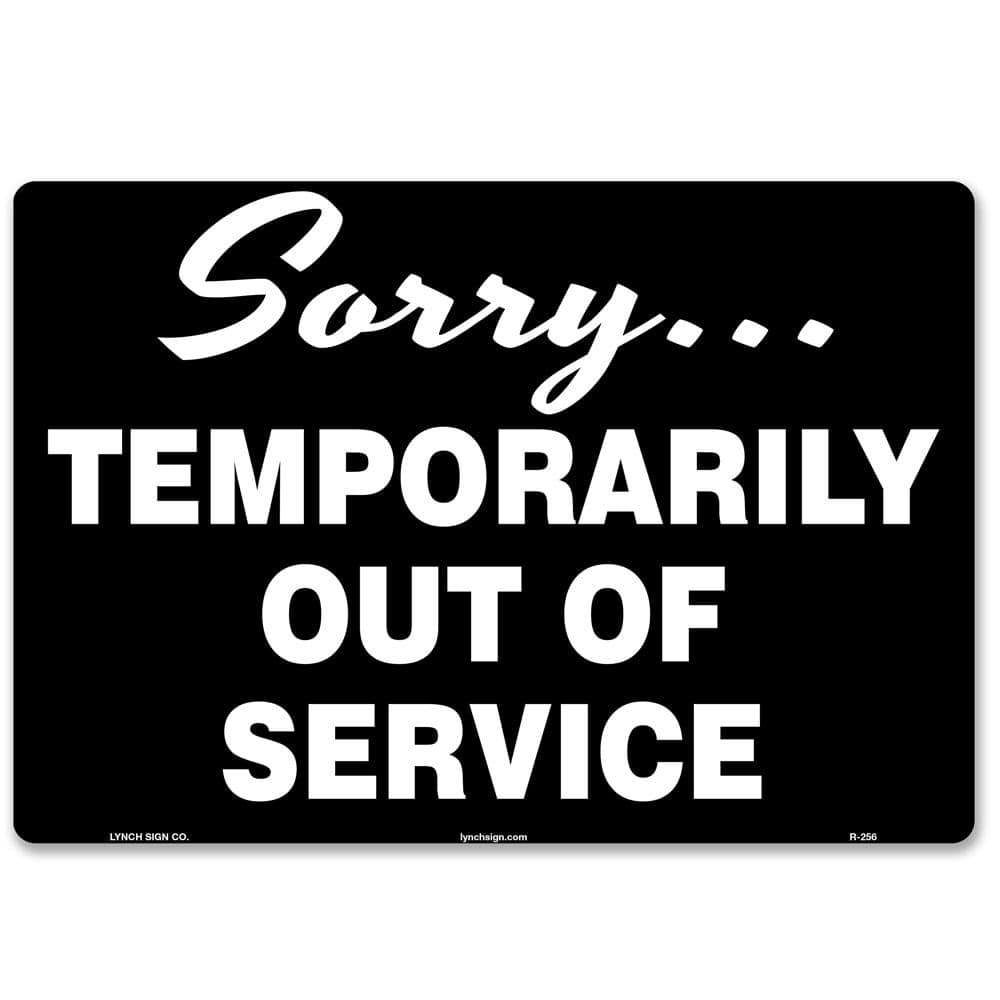 10 in. x 7 in. Out Of Service Sign Printed on More Durable Longer-Lasting Thicker Styrene Plastic. - Hercitys