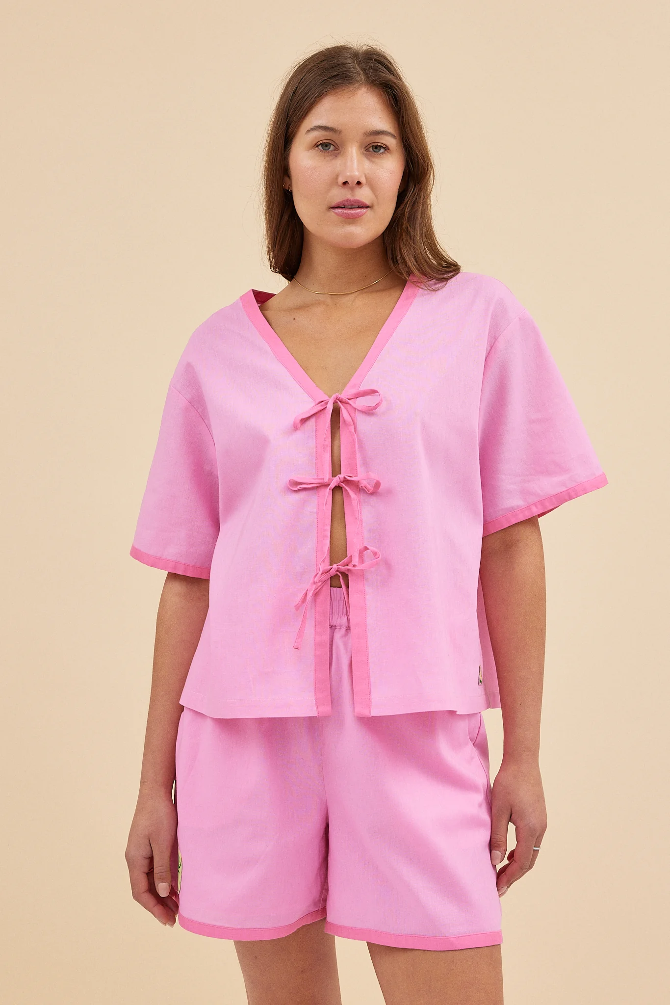 DAISY TIE TOP - PEONY - Hercitys