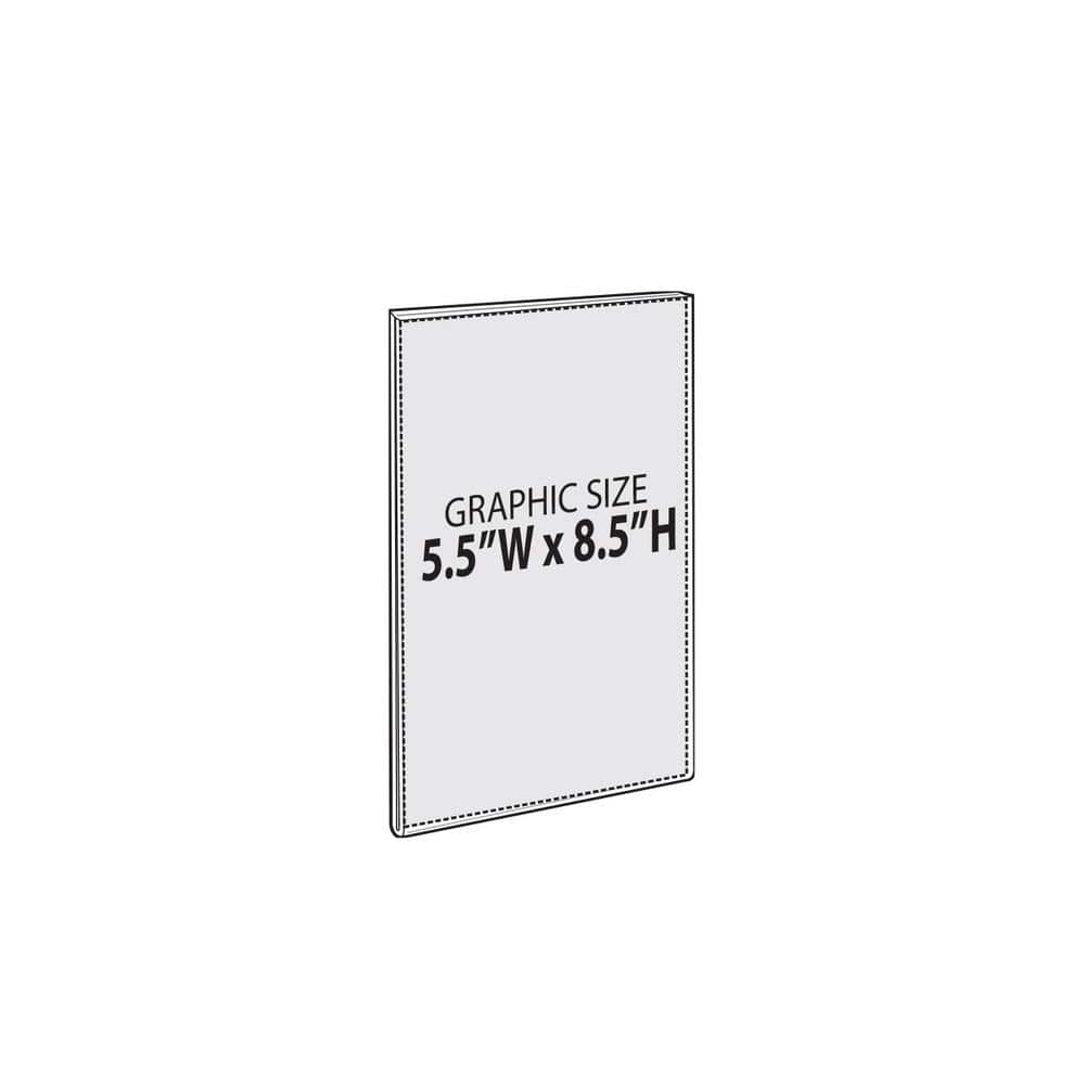 5.5 in. x 8.5 in. Acrylic Clear Wall U Frame with Adhesive Tape - Hercitys