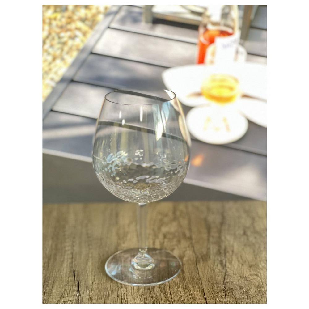 22 oz. Premium Quality Unbreakable Stemmed Acrylic Swirl Clear Glasses (Set of 4) for All Purpose Red or White - Hercitys