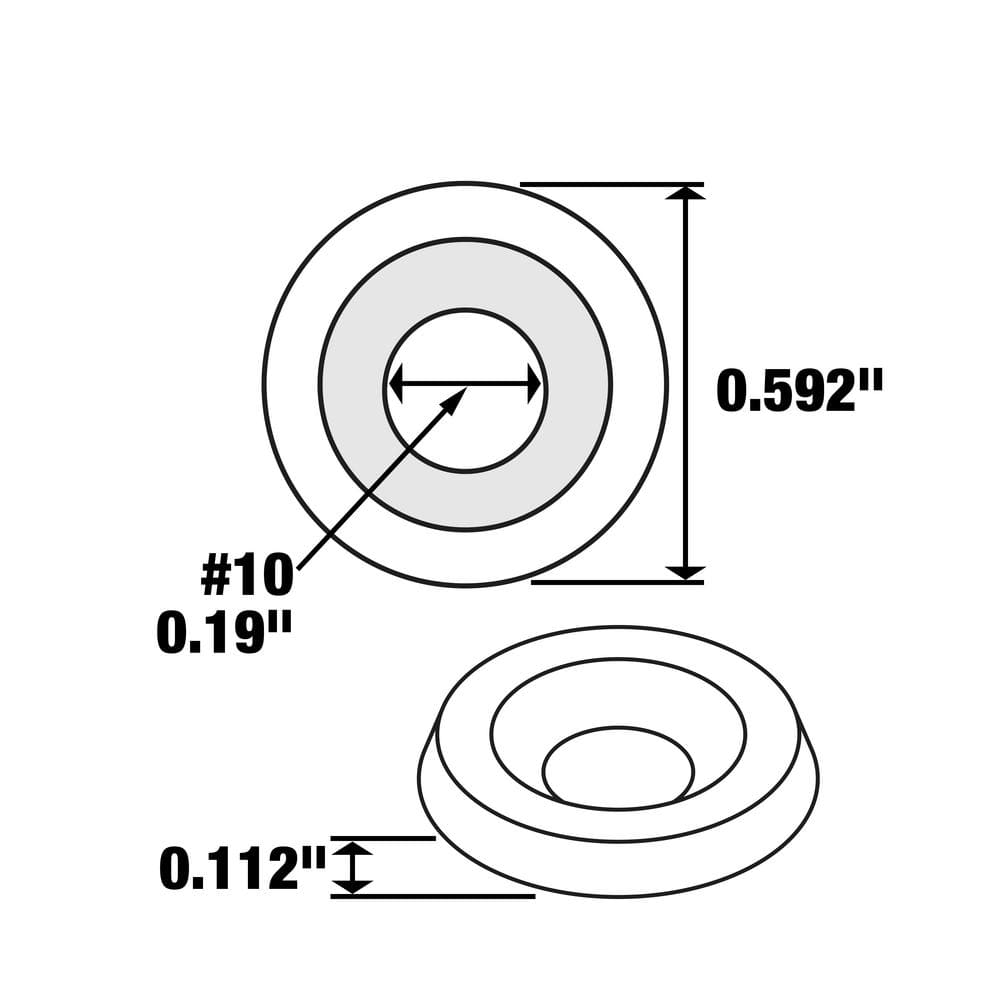 #10 100-Pieces Nickel Plated Finishing Washer - Hercitys