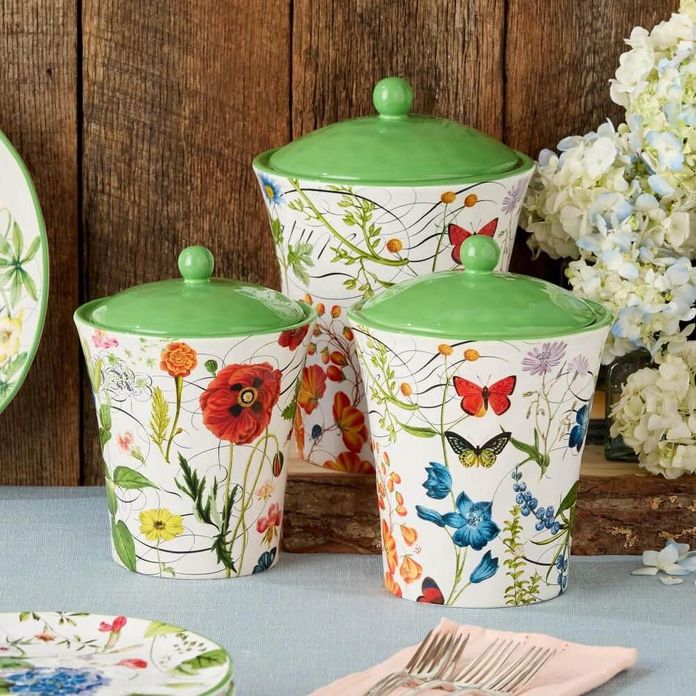 3-Piece Ceramic Greenhouse Canister Set - Hercitys