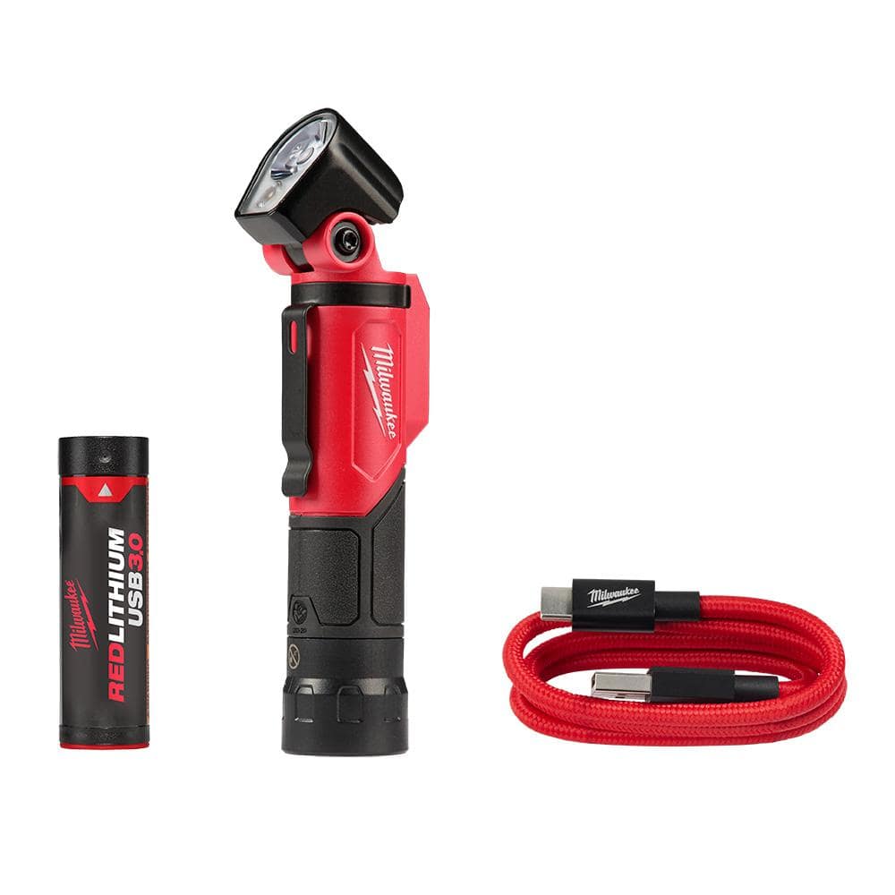 500 Lumens LED Pivoting REDLITHIUM USB Flashlight - Hercitys