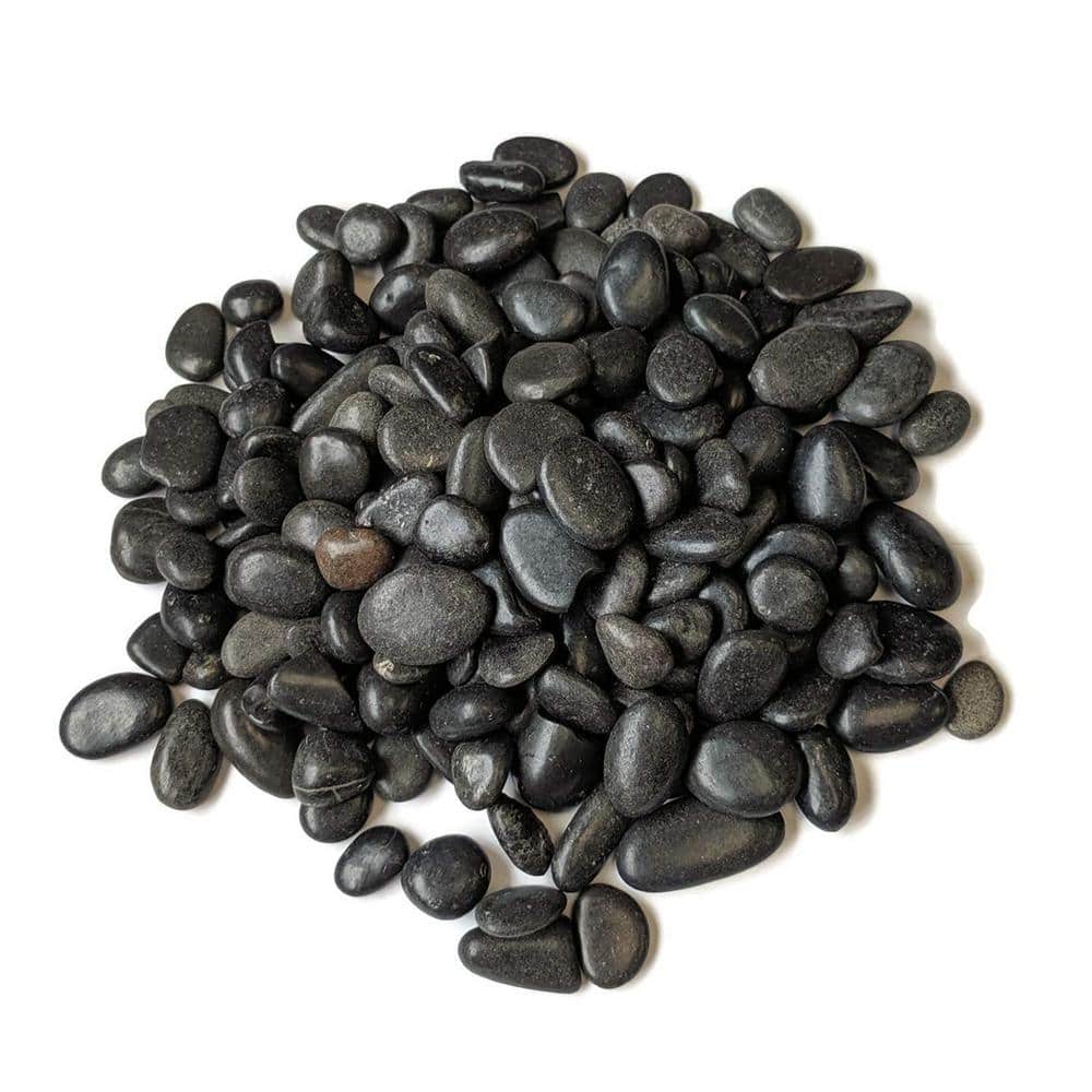 0.1 cu. ft. Black Small Polished Pebbles 2 lbs. 3/8 in.-1/2 in. Size Landscape Rocks - Hercitys