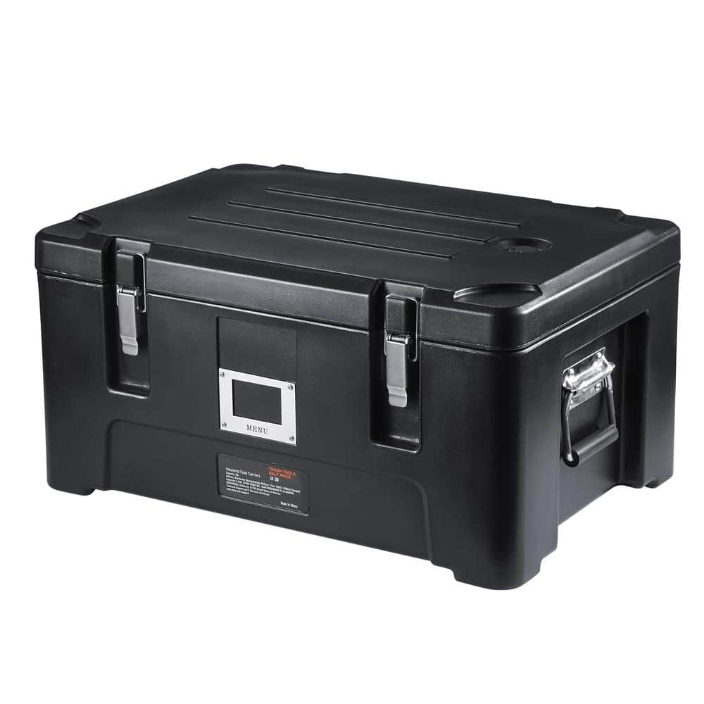 36 qt. Insulated Food Pan Carrier, Stackable Catering Hot Box with 3 Stainless Steel Pans, LLDPE Food Warmer, Black - Hercitys