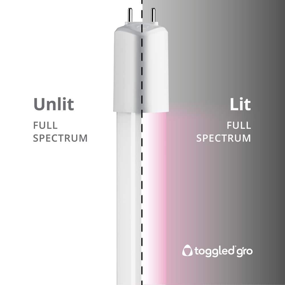 2 ft. 25-Watt Ultra-High Output Full Spectrum LED Grow Light Fixture (2 Tubes Included) - Hercitys
