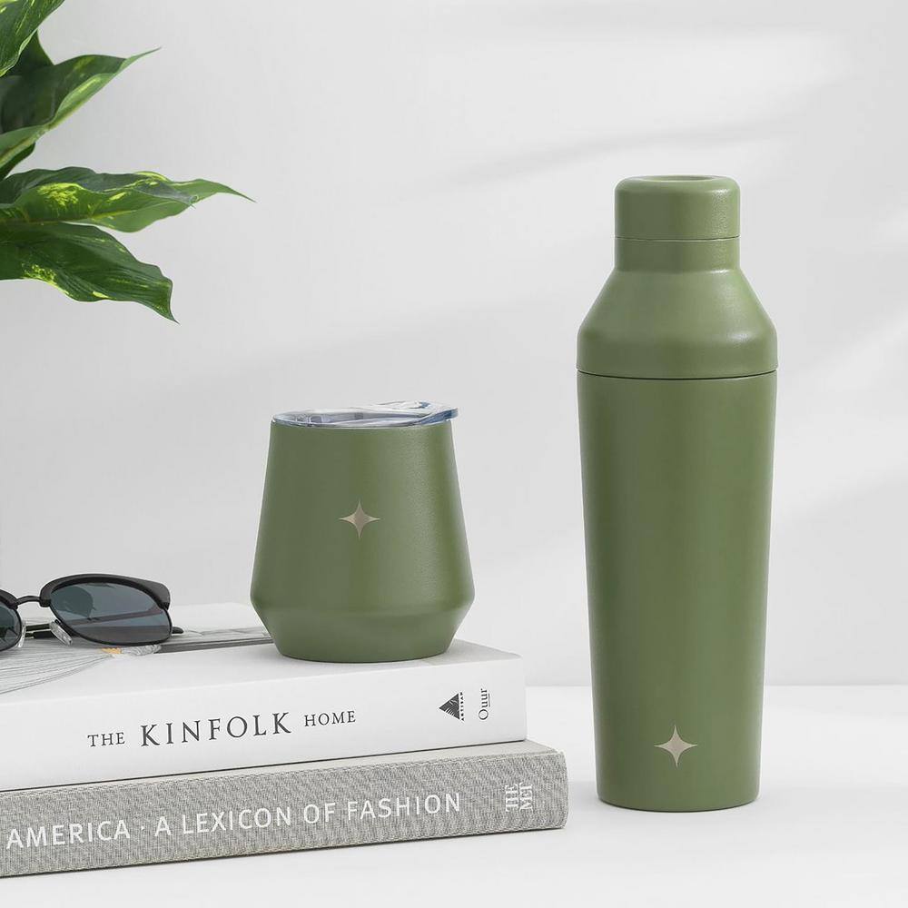 20 oz. Green Vacuum Insulated Stainless Steel Cocktail Protein Shaker - Hercitys