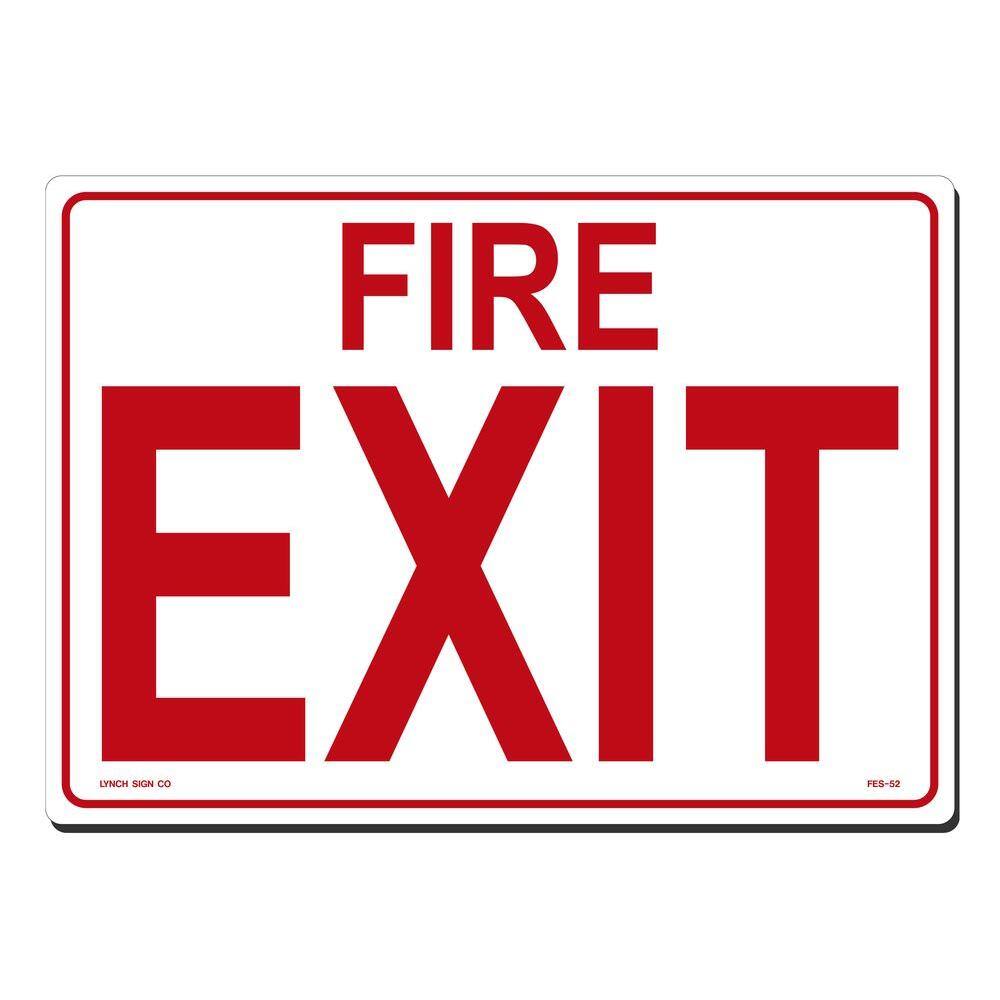 14 in. x 10 in. Fire Exit Sign Printed on More Durable, Thicker, Longer Lasting Styrene Plastic - Hercitys