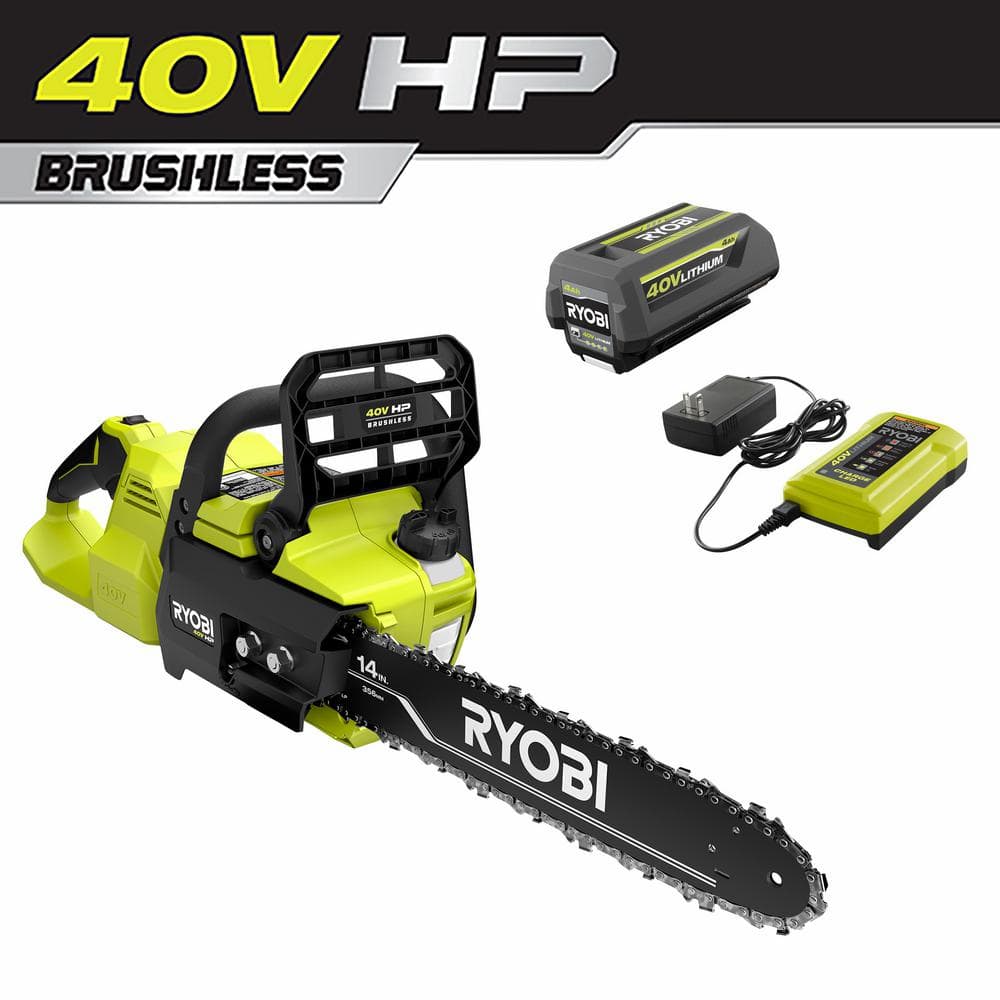 40V HP Brushless 14 in. Battery Chainsaw with 4.0 Ah Battery and Charger - Hercitys