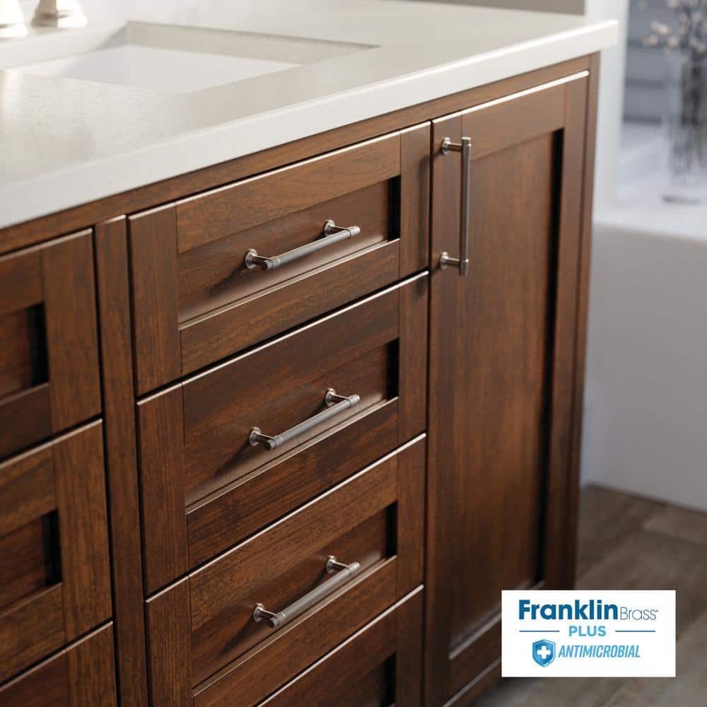 5-Pack 5-1/16 in. (128 mm) Classic Cabinet Bar Pulls in Satin Nickel with Antimicrobial Properties - Hercitys