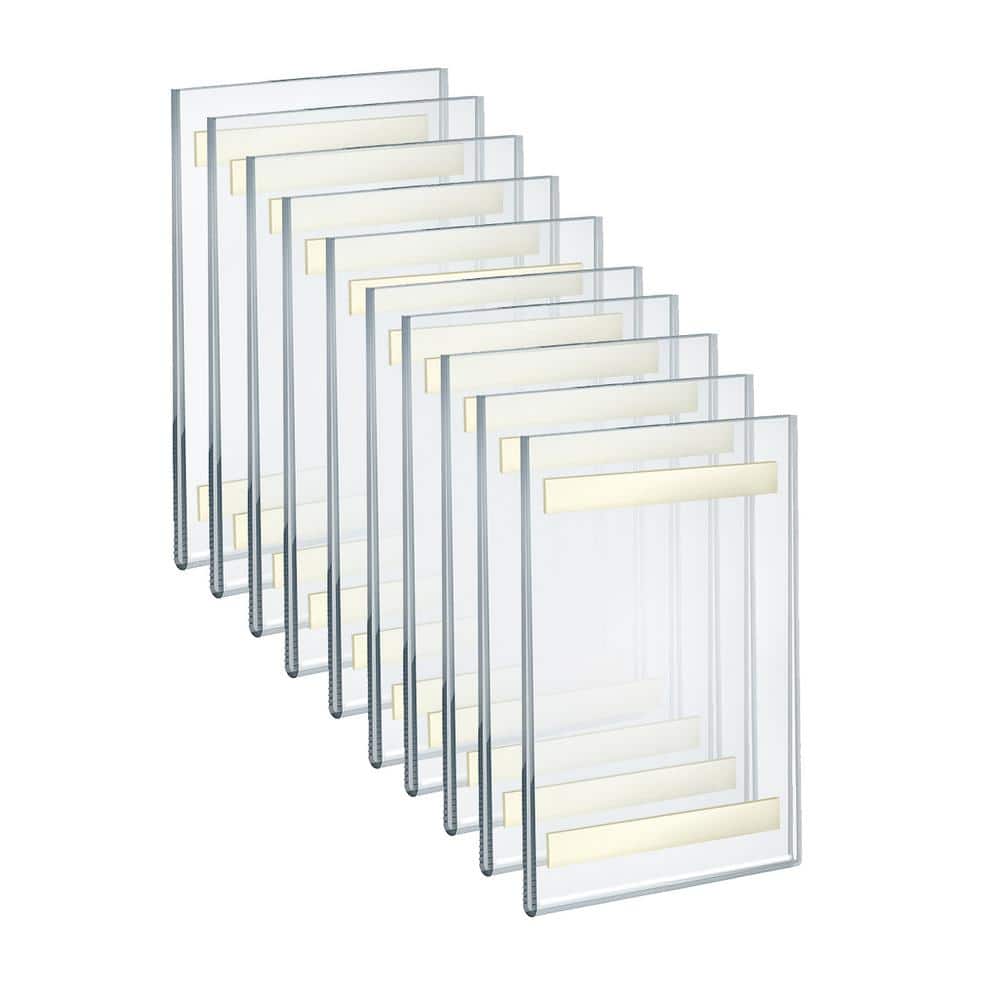 5.5 in. x 8.5 in. Acrylic Clear Wall U Frame with Adhesive Tape - Hercitys