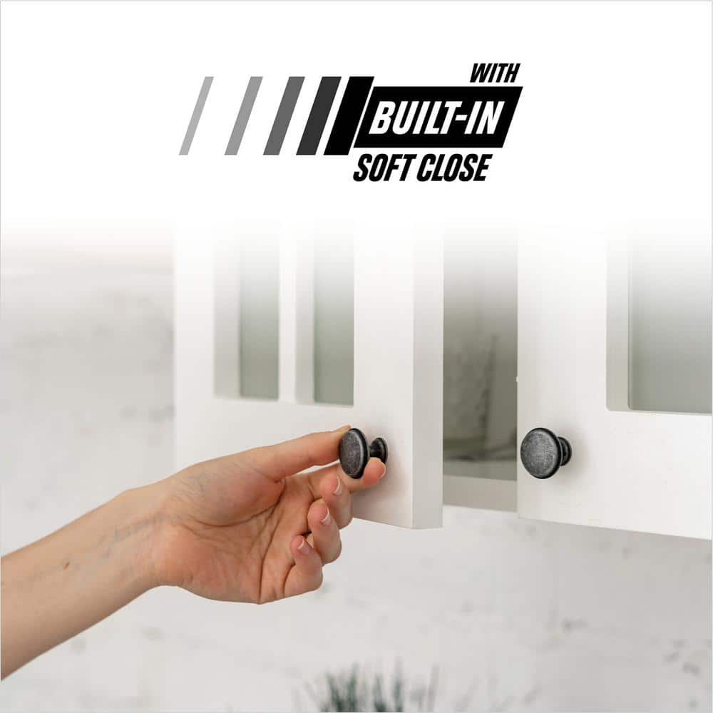 (2-Pack) RCS Series Half Overlay 35 mm Soft Close Nickel 105° Frameless Cabinet Hinge - Hercitys