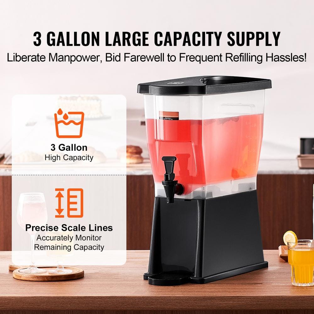 1.5 gal. Beverage Dispenser (2PC) Glass Drink Dispenser with Stainless Steel Spigot for Juice, Iced Tea, Water-Perfect - Hercitys