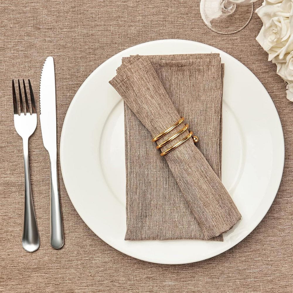 17 x 17 Inch Solid Washable Linen Style Napkins, Soft Table Napkin for Wedding Set of 6 in Grays - Hercitys