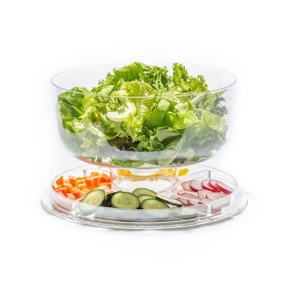 1-Tier Clear Convertible 3-Piece Acrylic Cake Stand Cover Set - Hercitys