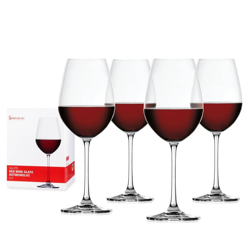 19.4 oz. Red Wine Glasses European-Made Lead-Free Crystal, Classic Stemmed, Dishwasher Safe (Set of 4) - Hercitys