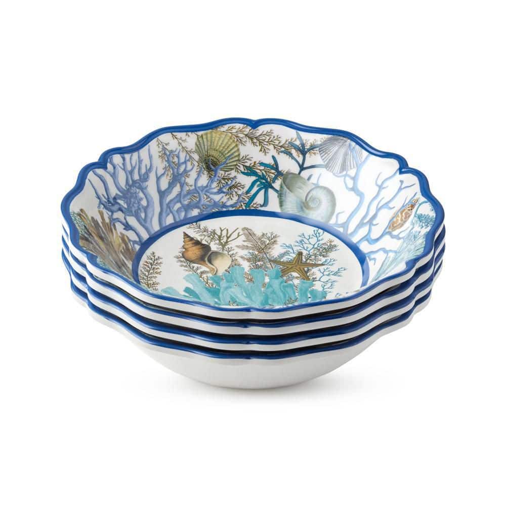 28 fl. oz. Blue Lagoon Melamine All Purpose Bowl (Set of 4) - Hercitys