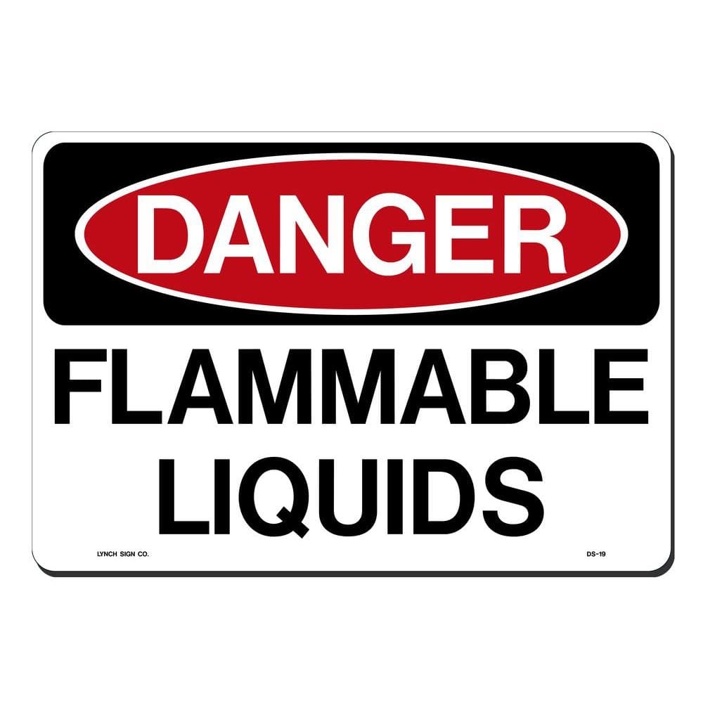 14 in. x 10 in. Danger Flammable Liquids Sign Printed on More Durable, Thicker, Longer Lasting Styrene Plastic - Hercitys