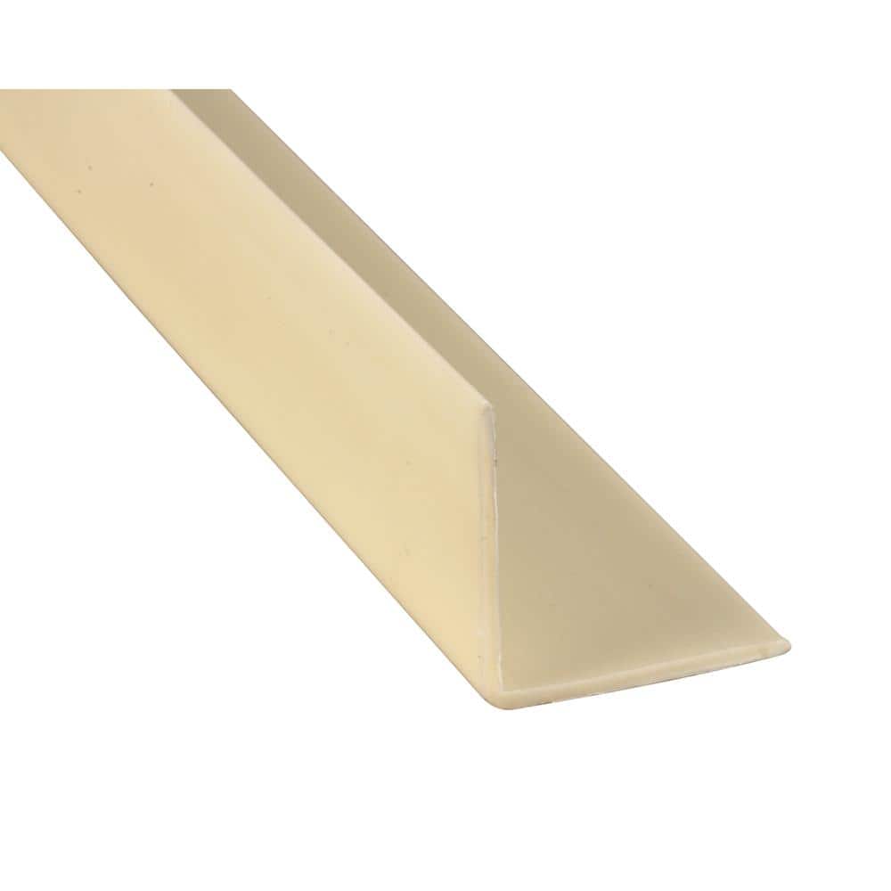 1-1/8 in. x 48in. Corner Shield Blank in Almond (5-Pack) - Hercitys