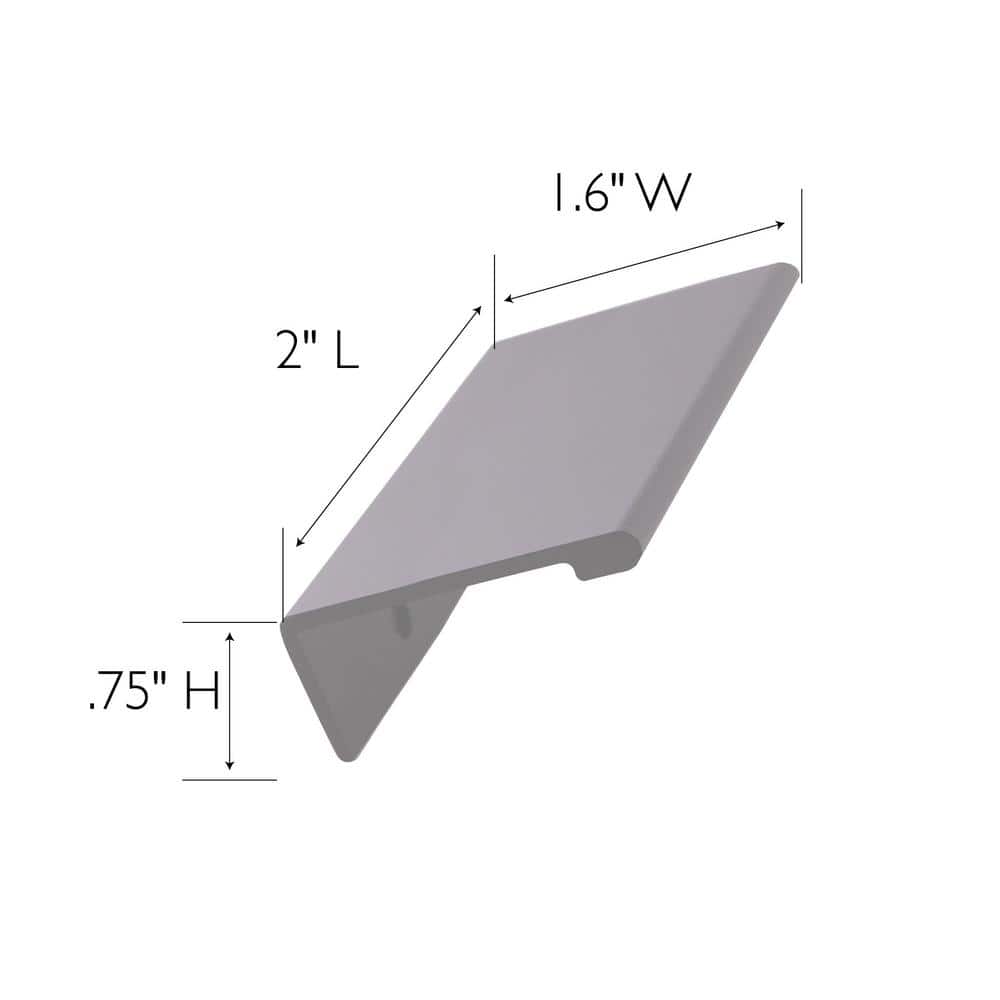 1 1/16 in. (27 mm.) Center-to-Center Satin Nickel Edge Cabinet Drawer Finger Pull (10-Pack ) - Hercitys