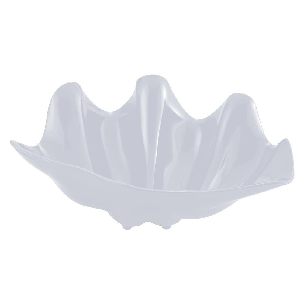 10 in. 96 fl. oz. White Plastic (ABS) Shell Serving Bowl - Hercitys