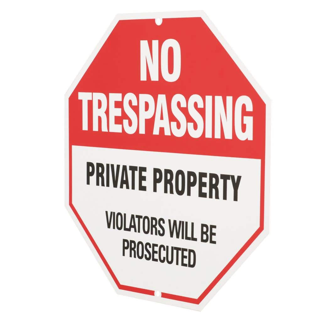 12 in. x 12 in. Aluminum No Trespassing Sign - Hercitys