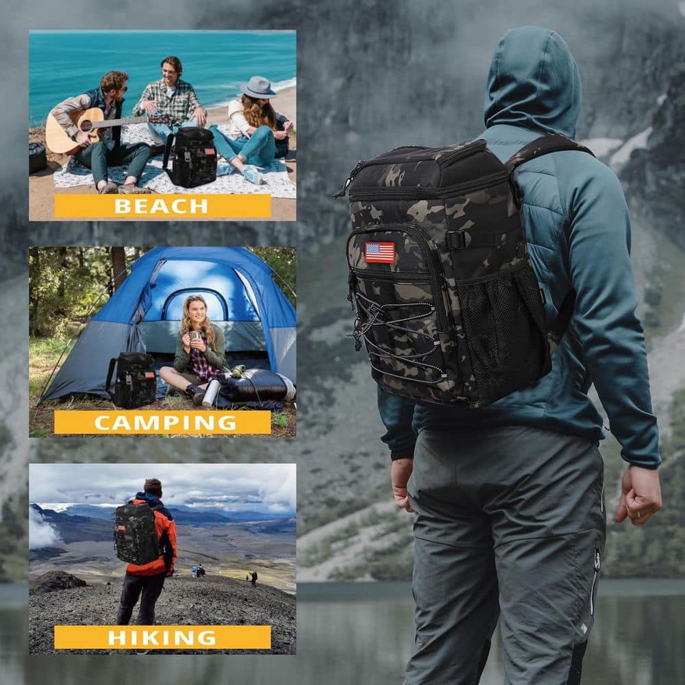 26 qt. Tactical Insulated Leak-Proof Waterproof Heavy Duty Backpack Cooler for Outdoor Camping Hiking Beach - Hercitys