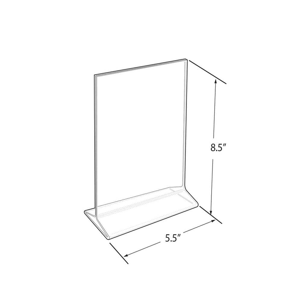 5.5 in. x 8.5 in. Vertical Top Load Acrylic Sign Holder - Hercitys