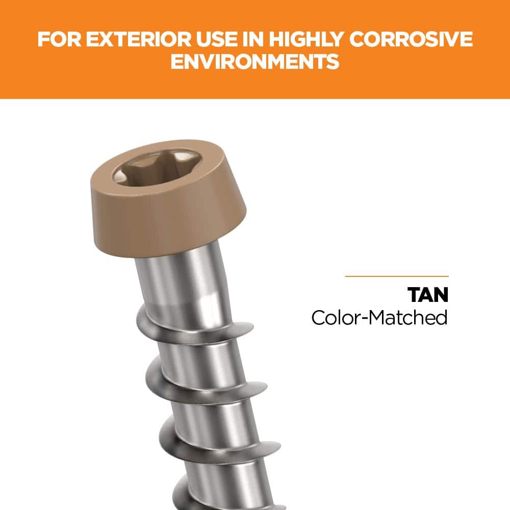#10 2-1/2 in. 316 Stainless Steel Star Drive Tan Composite Deck Screws (350-Count) - Hercitys
