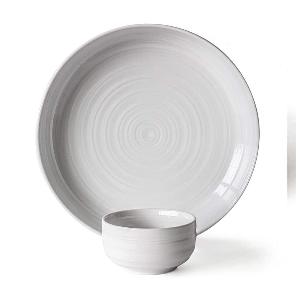 12.99 in. White Stoneware Serving Bowl Round Chip and Dip - Hercitys