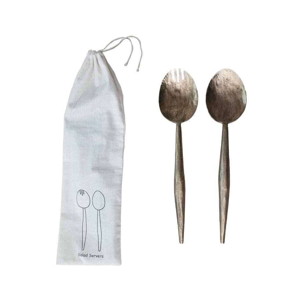 2-Piece Hand-Forged Metal Salad Server Set - Hercitys