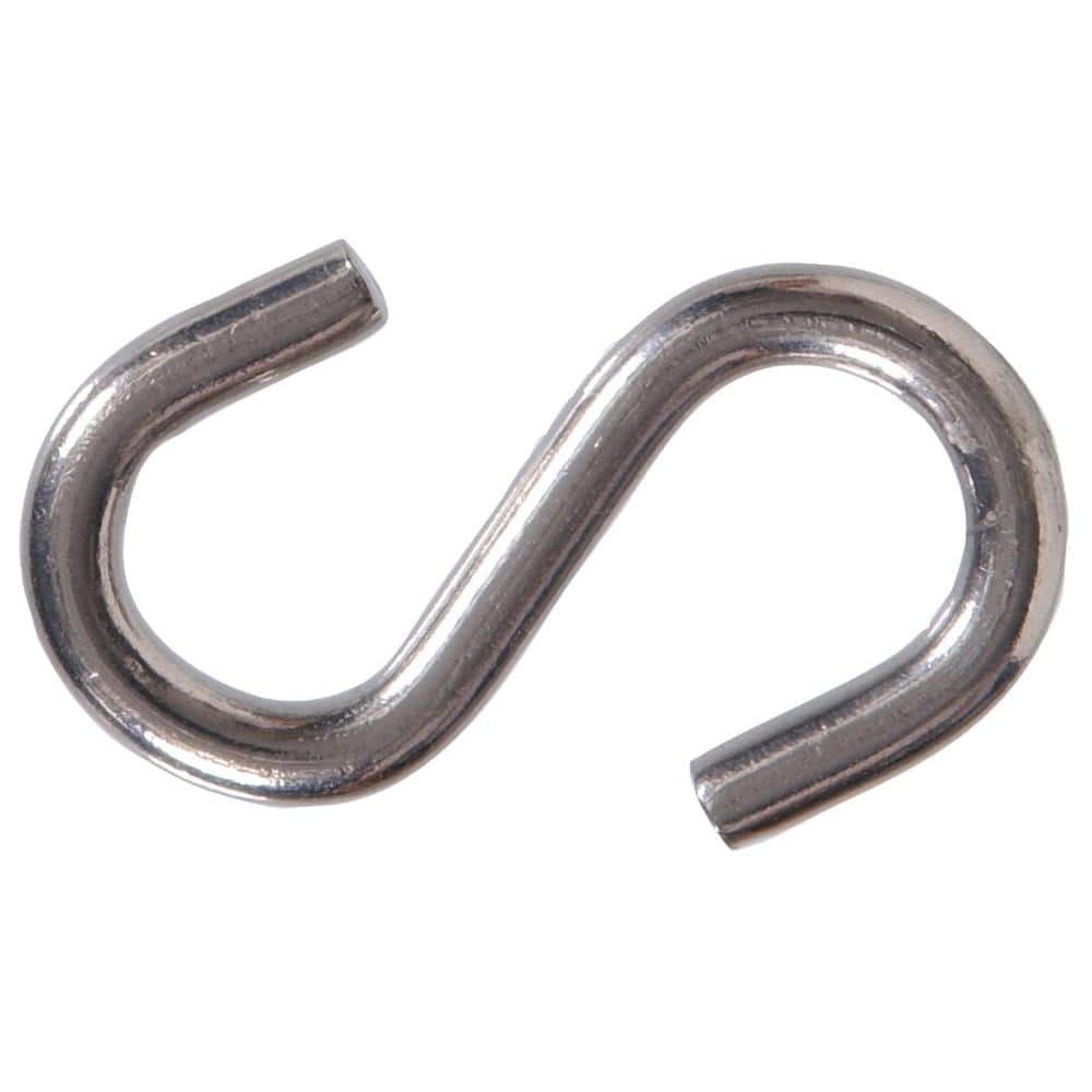 0.250 in. x 2 in. Stainless Steel S-Hook (10-Pack) - Hercitys