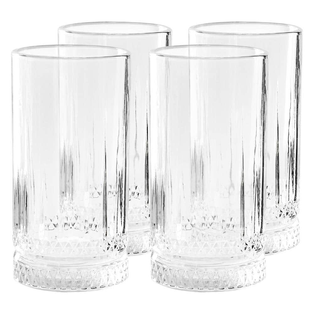 4-Piece 16 oz. Iceberg Embossed Glass Tumbler Set - Hercitys
