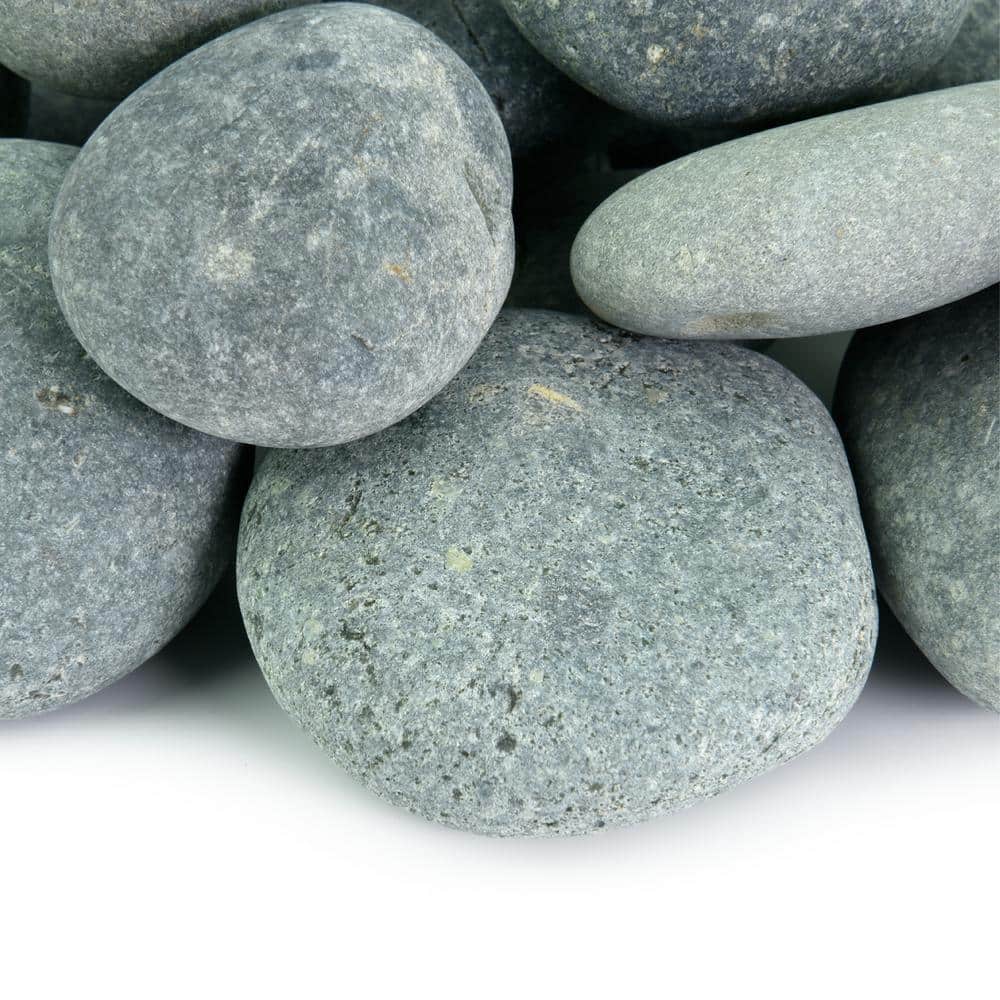 .25 cu. ft. 1 in. to 2 in. Black Mexican Beach Pebbles Smooth Round Rock for Gardens, Landscapes and Ponds - Hercitys