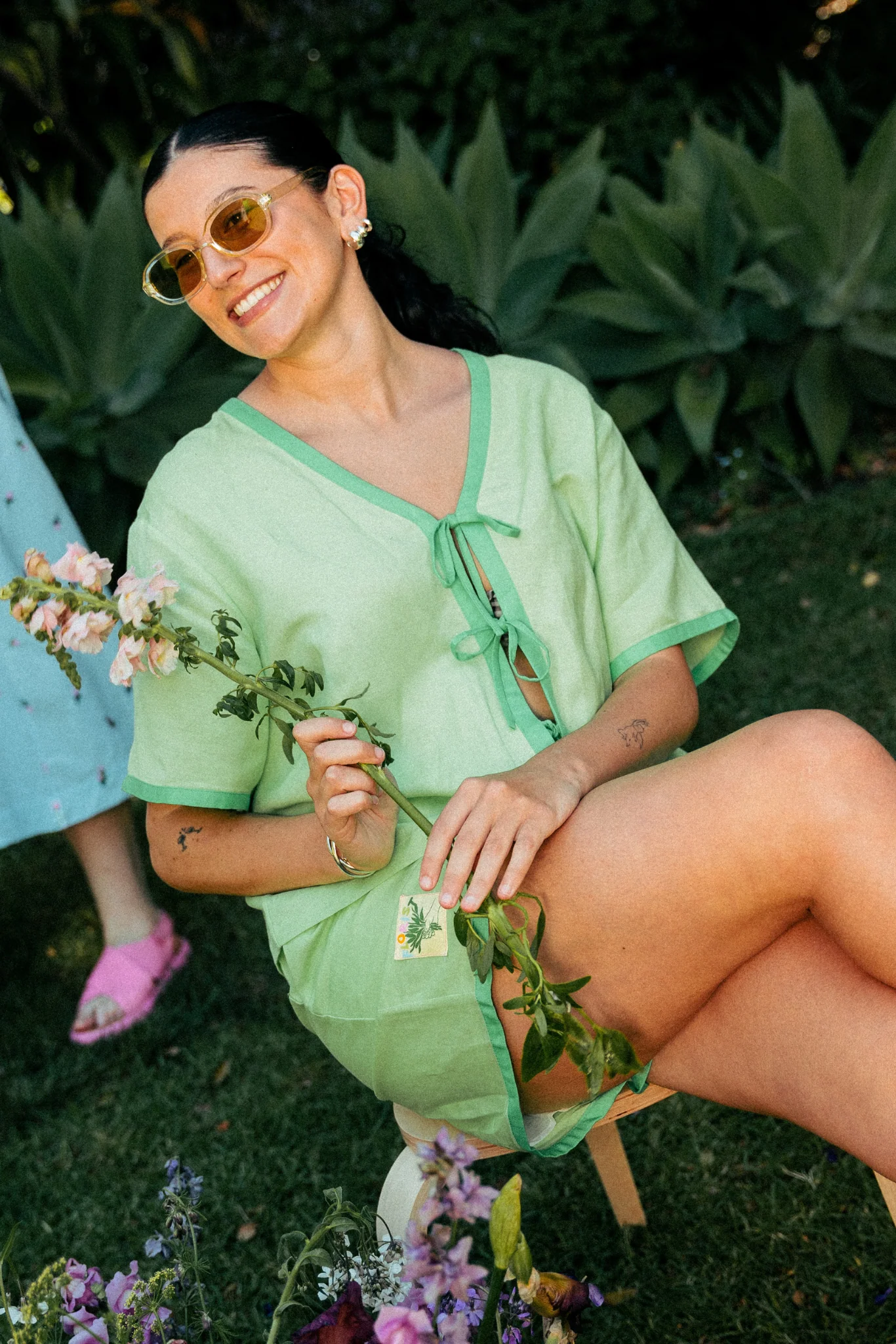 DAISY TIE TOP - KERMIT - Hercitys