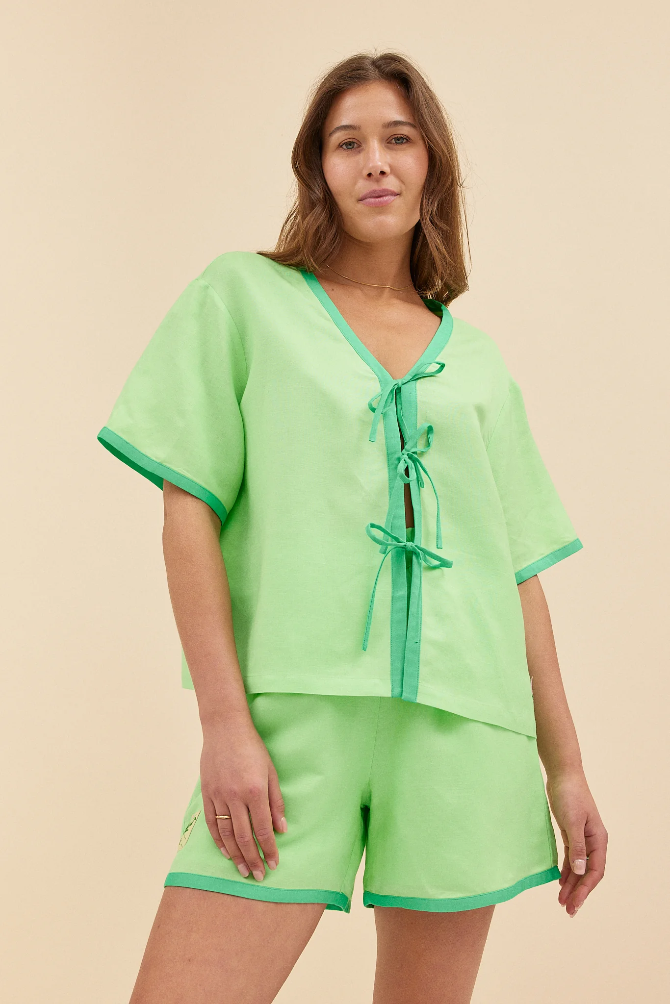 DAISY TIE TOP - KERMIT - Hercitys