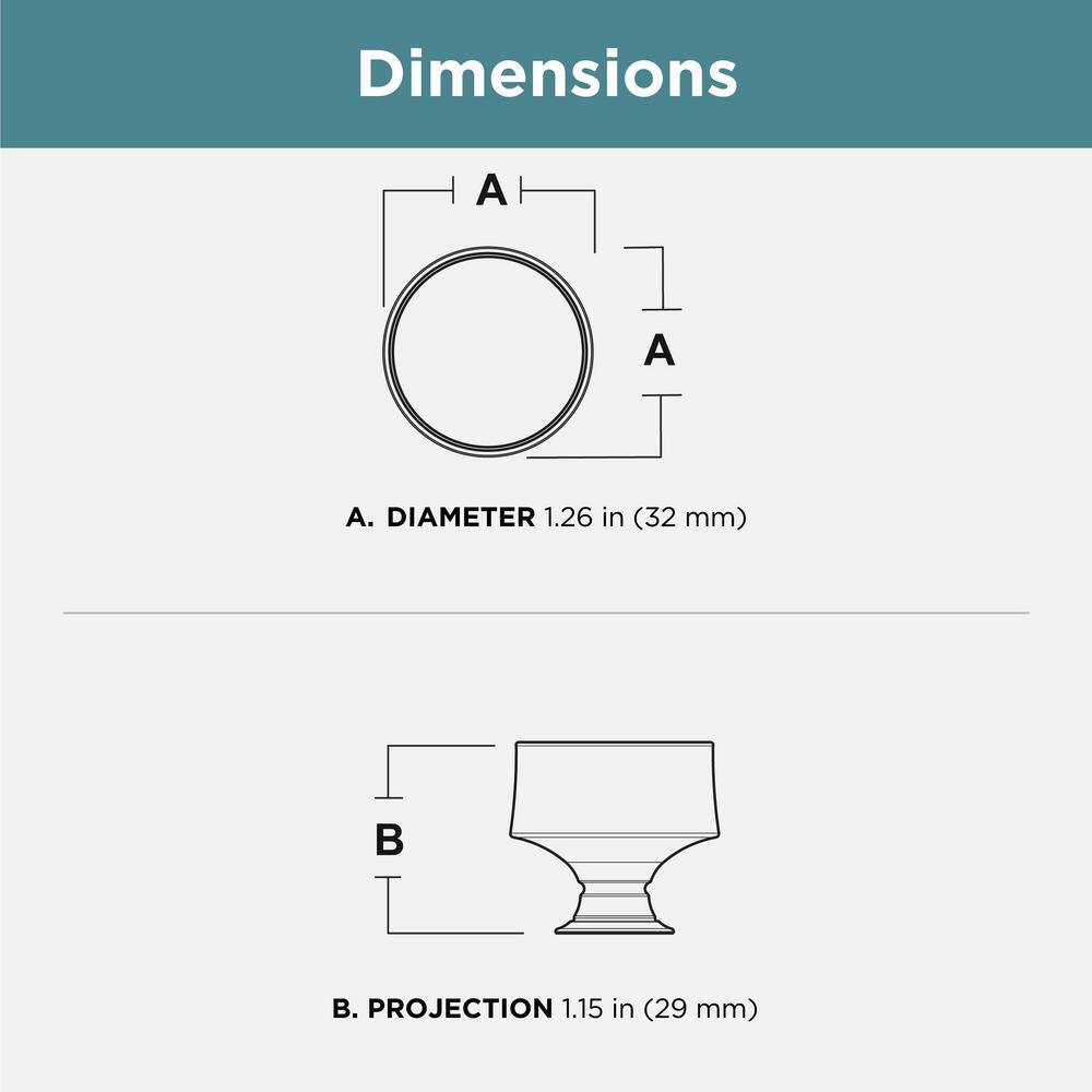 (25-Pack) Drum 1-1/4 in. (32 mm) Modern Champagne Bronze Round Cabinet Knobs - Hercitys