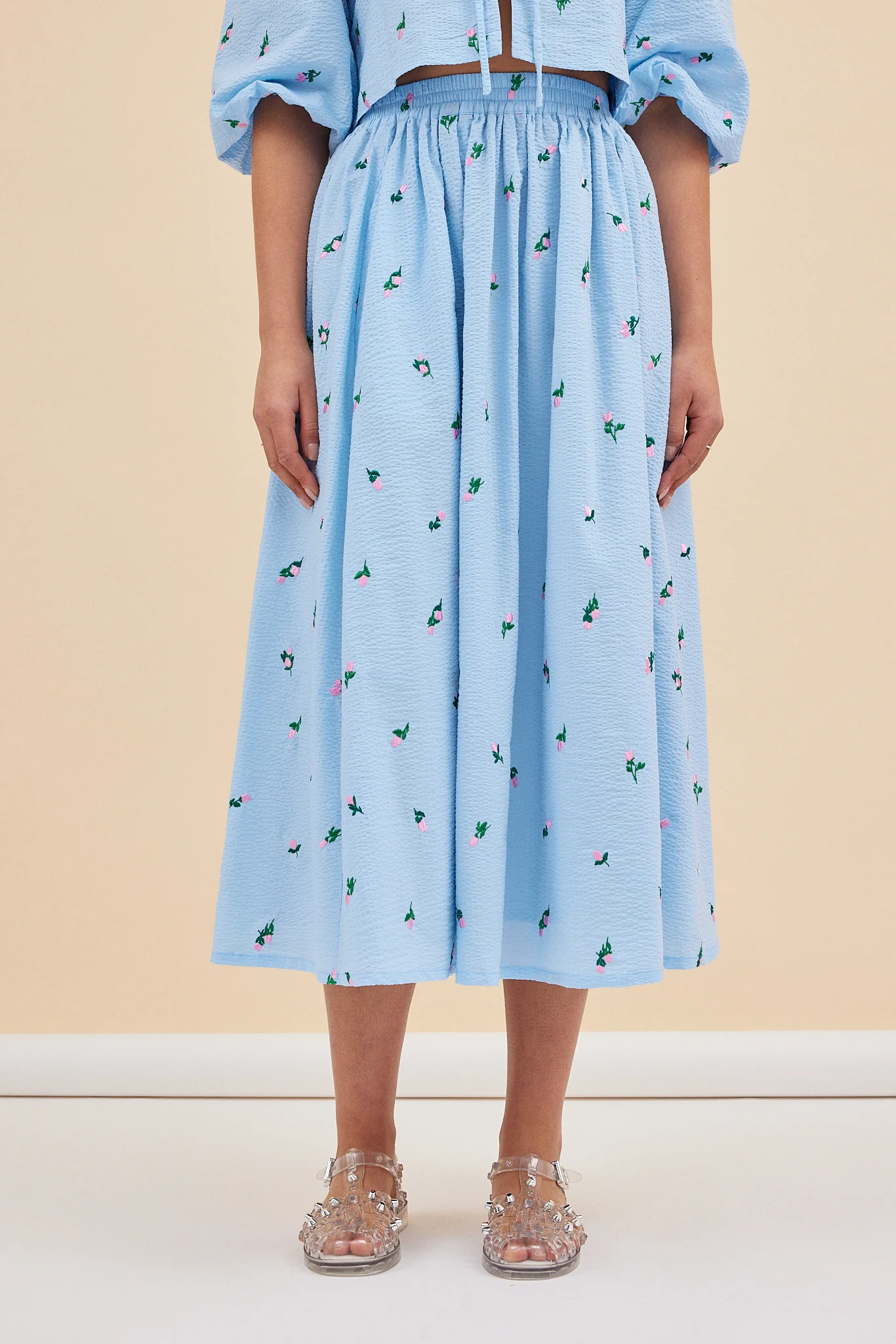 GIA SKIRT - BLUE ROSES - Hercitys